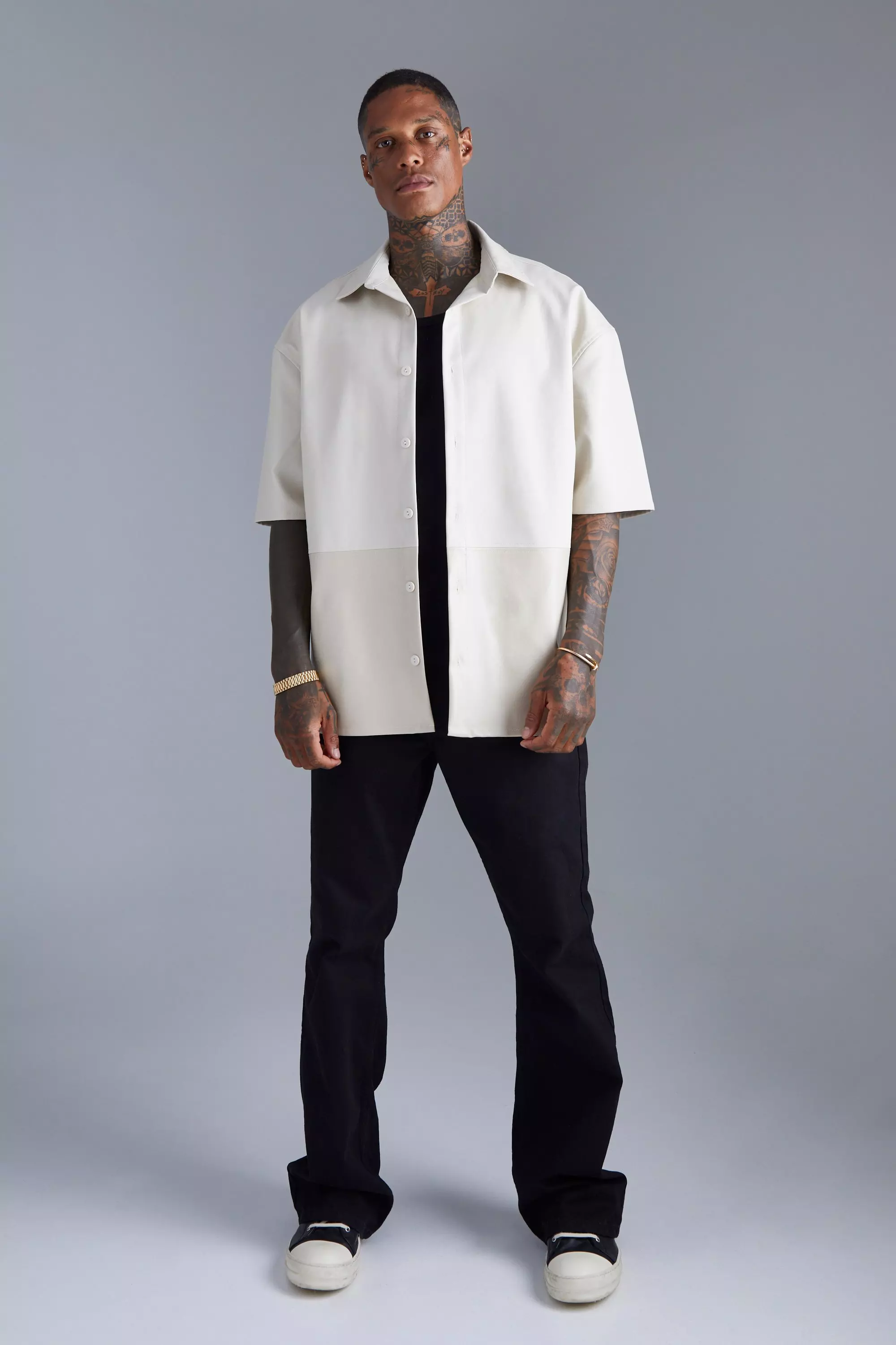 Chemise oversize bicolore a manches courtes boohooMAN FR